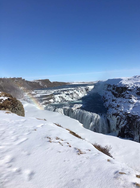 Approaching the Gullfoss waterfall