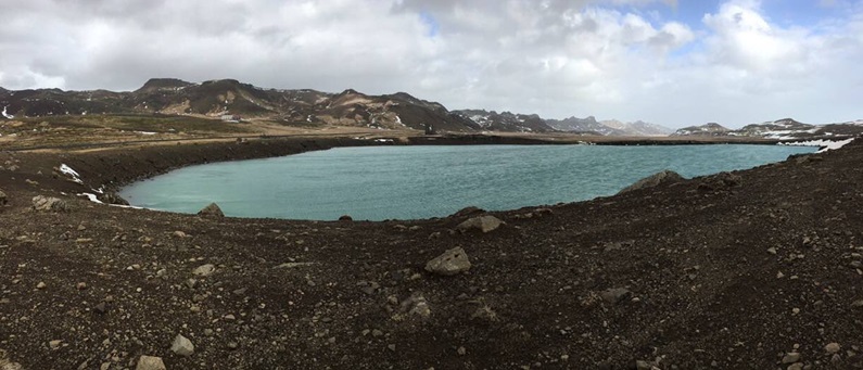 Graenavatn Lake filled crater