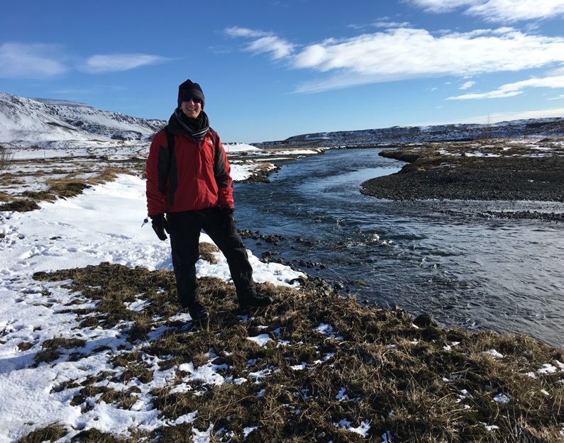 River at the bottom of Reykjadalur hiking trail