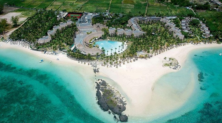 Aerial view of the Lux Belle Mare resort