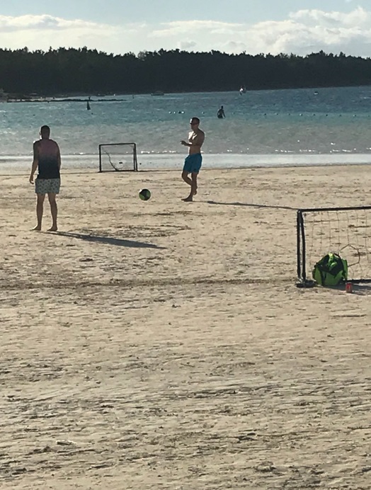 Football on the beach