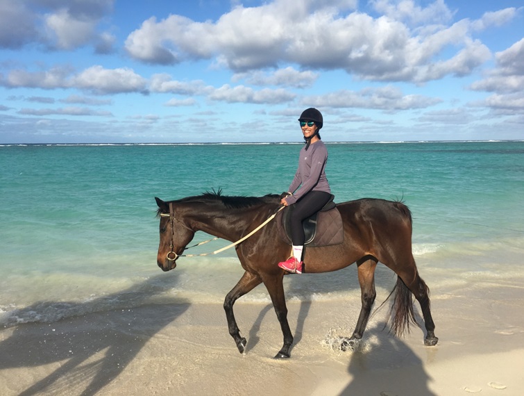 Horse riding along the beach