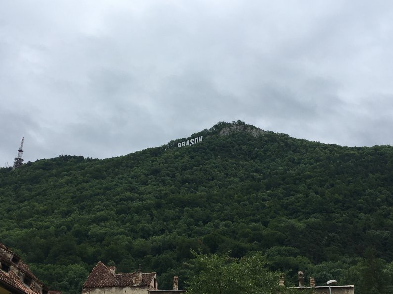 Brasov sign on hill